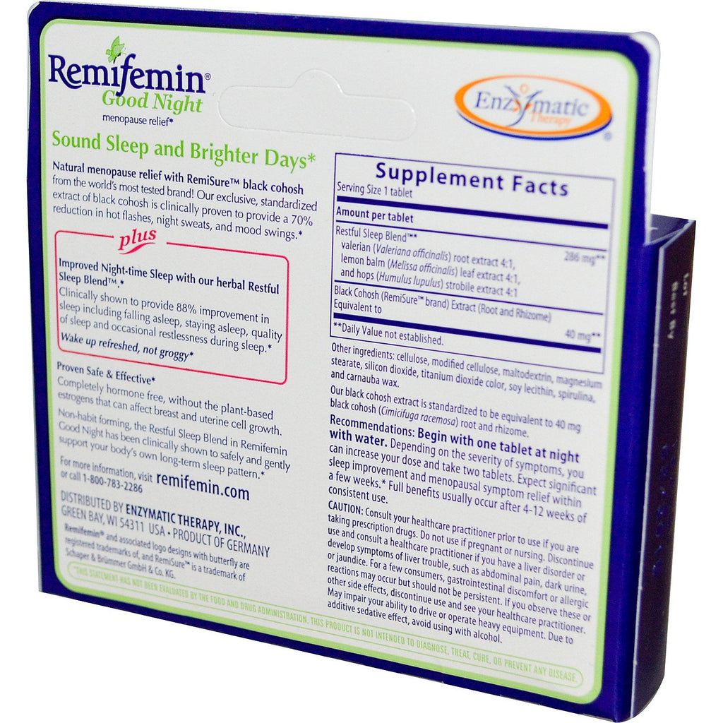 Enzymatisk terapi, Remifemin, Godnat, 21 tabletter