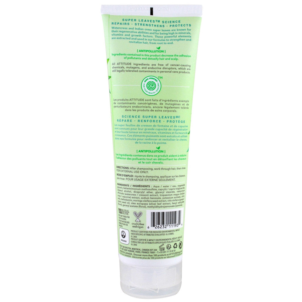 ATTITUDE, Super Leaves Science, Natural Conditioner, Nærende og styrkende, Vindruekerneolie &amp; Olivenblade, 8 oz (240 ml)