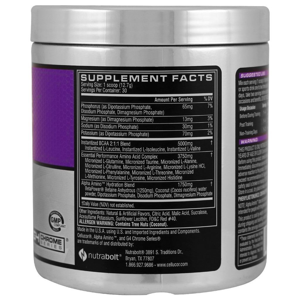 Cellucor, Alpha Amino, BCAA de alto rendimiento, sandía, 381 g (13,4 oz)