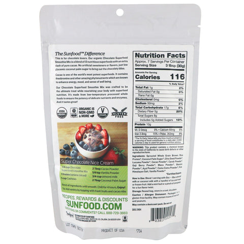 Sunfood,  Chocolate Superfood Smoothie Mix, 8 oz (227 g)