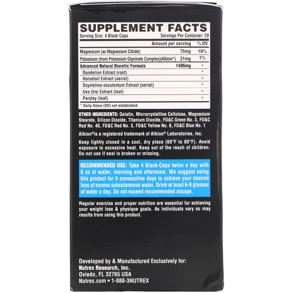 Nutrex Research, LIPO-6 Black Diuretic, 80 Black-Caps