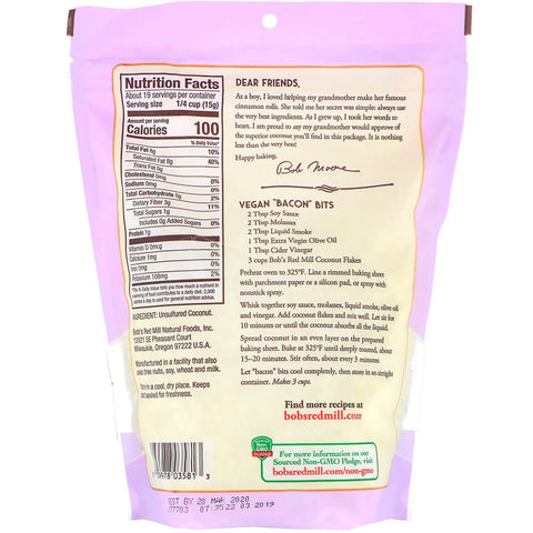 Bob's Red Mill, Coconut Flakes, Unsweetened, Unsulfured, 10 oz (284 g)
