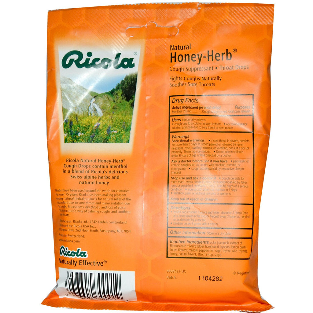 Ricola, naturlig honningurt, 24 dråber