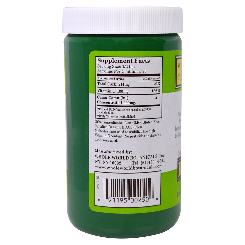 Whole World Botanicals, Polvo de camu real, 3,5 oz (100 g)