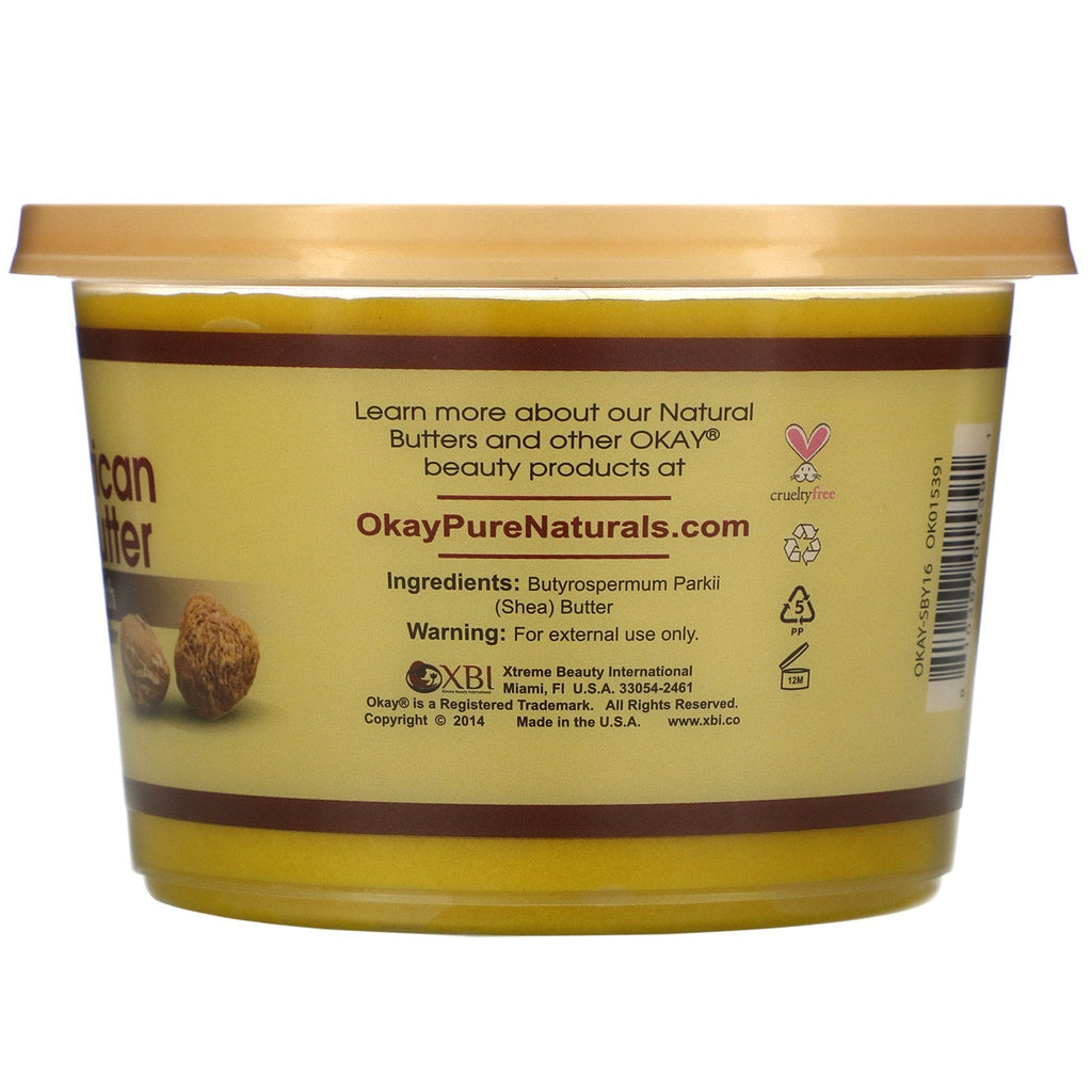 Okay Pure Naturals, African Shea  Butter, Yellow Smooth, 13 oz (368 g)