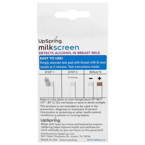 UpSpring, Milkscreen, 20 Test Strips