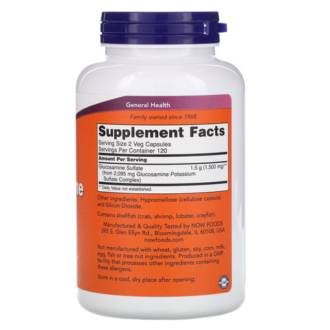 Now Foods, Glucosamine Sulfate, 750 mg, 240 Veg Capsules