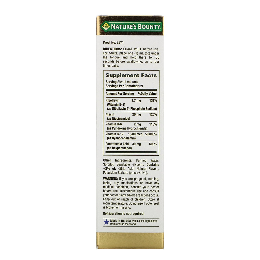 Nature's Bounty, B-Complex, Sublingual Liquid, 2 fl oz (59 ml)