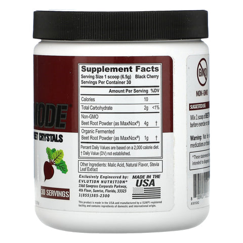 EVLution Nutrition, BeetMode, Concentrated Beet Crystals, Black Cherry, 6.88 oz (195 g)