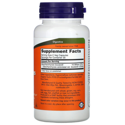 Now Foods, Saccharomyces Boulardii, 60 Veg Capsules