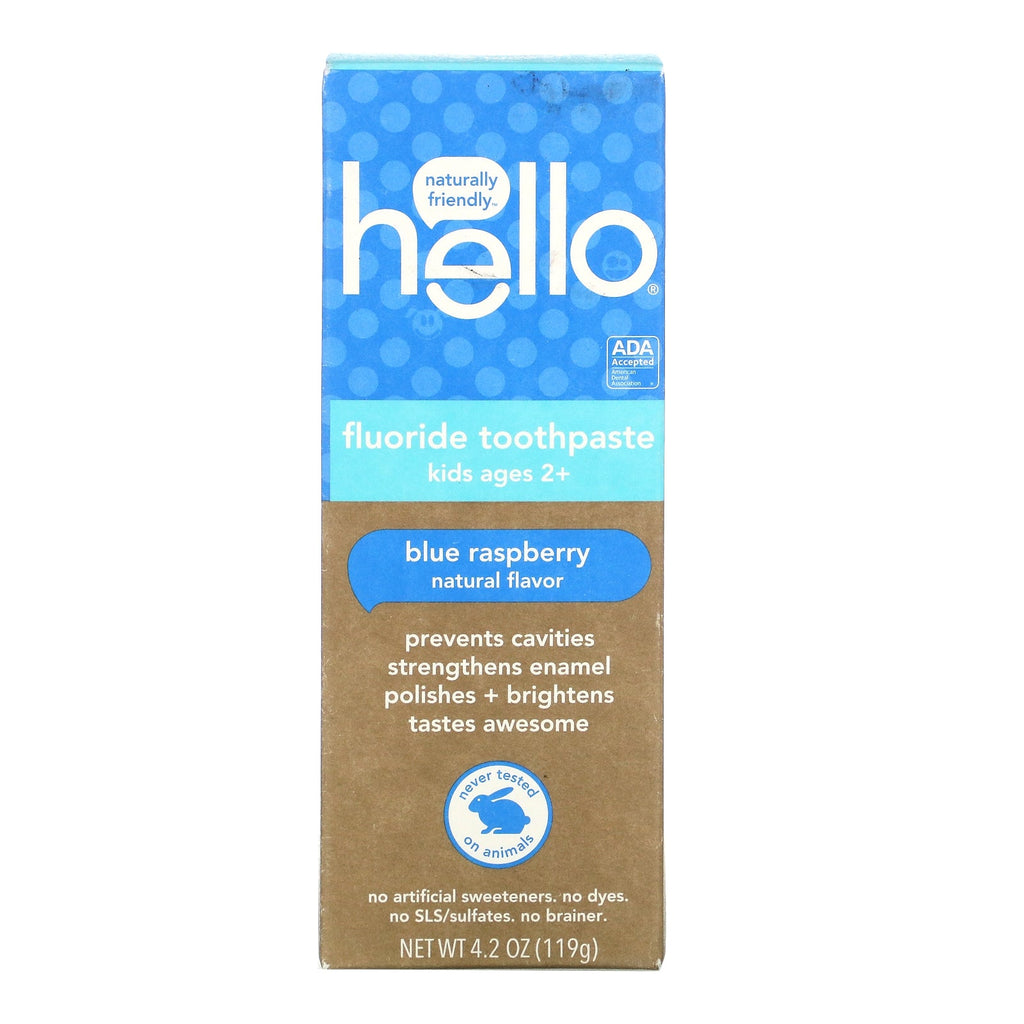 Hello, Kids, Fluoride Toothpaste, Blue Raspberry, 4.2 oz (119 g)