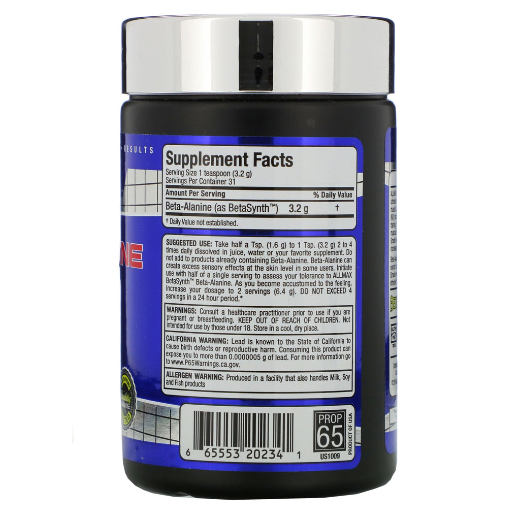 ALLMAX Nutrition, Beta-alanina, 100 g, 3,53 oz (100 g)