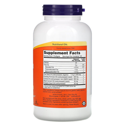 Now Foods, Omega 3-6-9, 1,000 mg, 250 Softgels