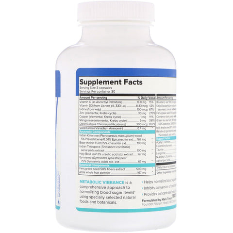 Vibrant Health, Metabolic Vibrance, Version 2, 90 Vegetable Capsules
