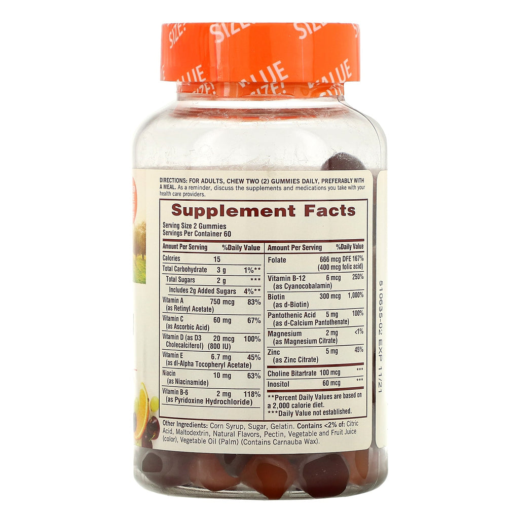 Sundown Naturals, Multivitamin Gummies, Grape, Orange & Cherry Flavored, 120 Gummies