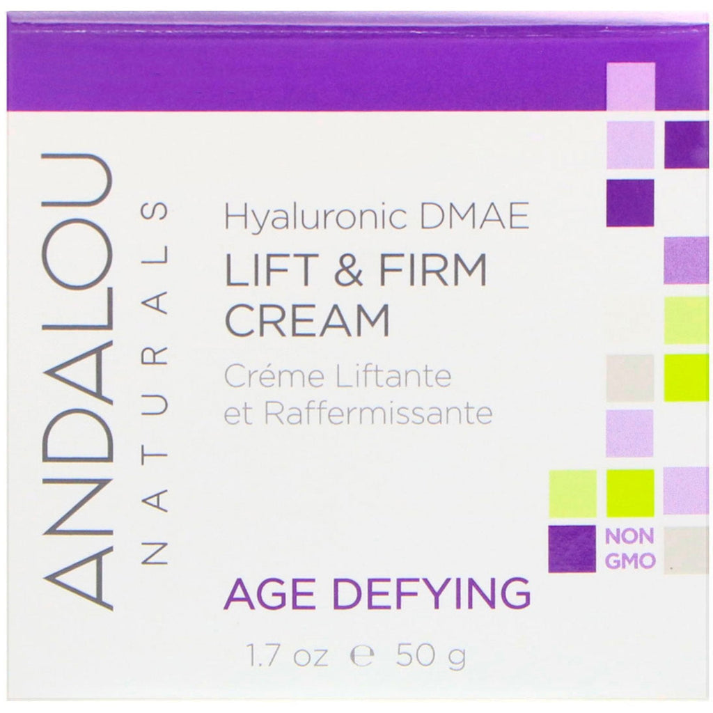 Andalou Naturals, Lift & Firm Cream, Hyaluronic DMAE, 1.7 oz (50 g)