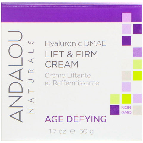 Andalou Naturals, Lift & Firm Cream, Hyaluronic DMAE, 1.7 oz (50 g)