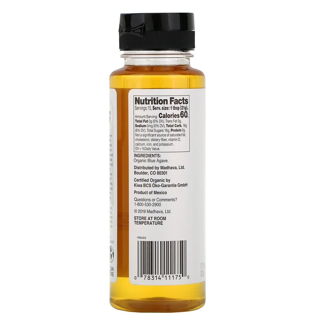 Madhava naturlige sødemidler, gyldent lys 100 % blå agave, 11,75 oz (333 g)