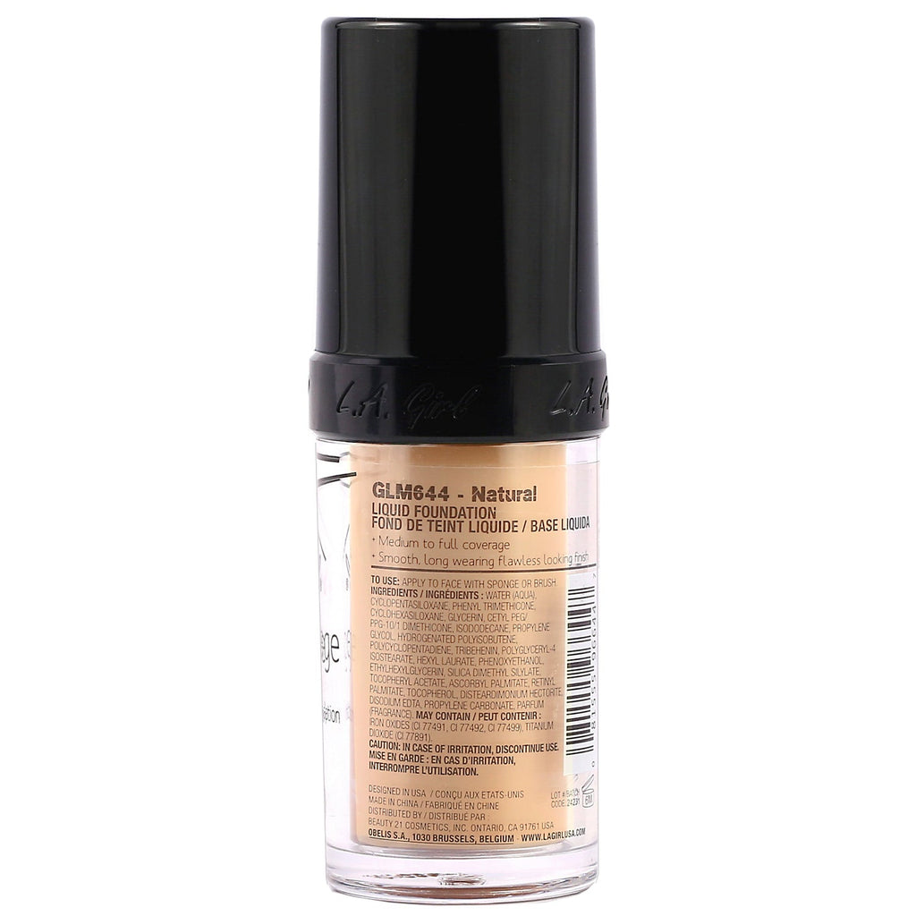 L.A. Girl, Pro Coverage HD Foundation, Natural, 0.95 fl oz (28 ml)