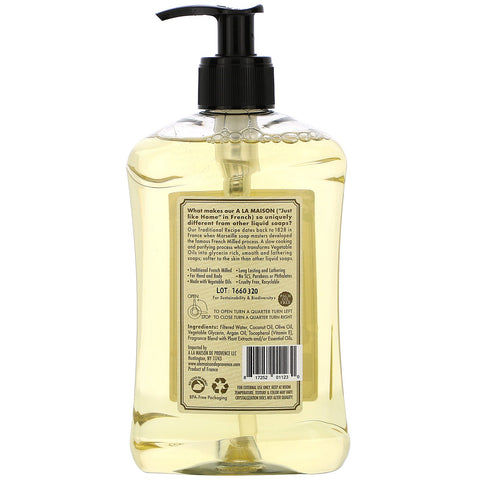 A La Maison de Provence, flydende sæbe til hånd og krop, sød mandel, 16,9 fl oz (500 ml)