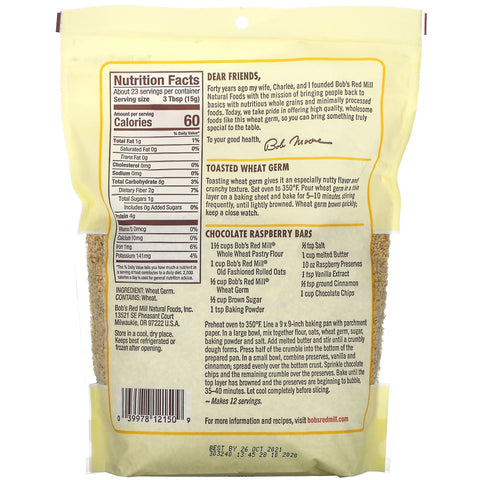 Bob's Red Mill, Wheat Germ,  12 oz (340 g)