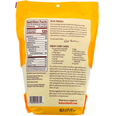 Bob's Red Mill,  Corn Flour, Whole Grain, 22 oz (624 g)