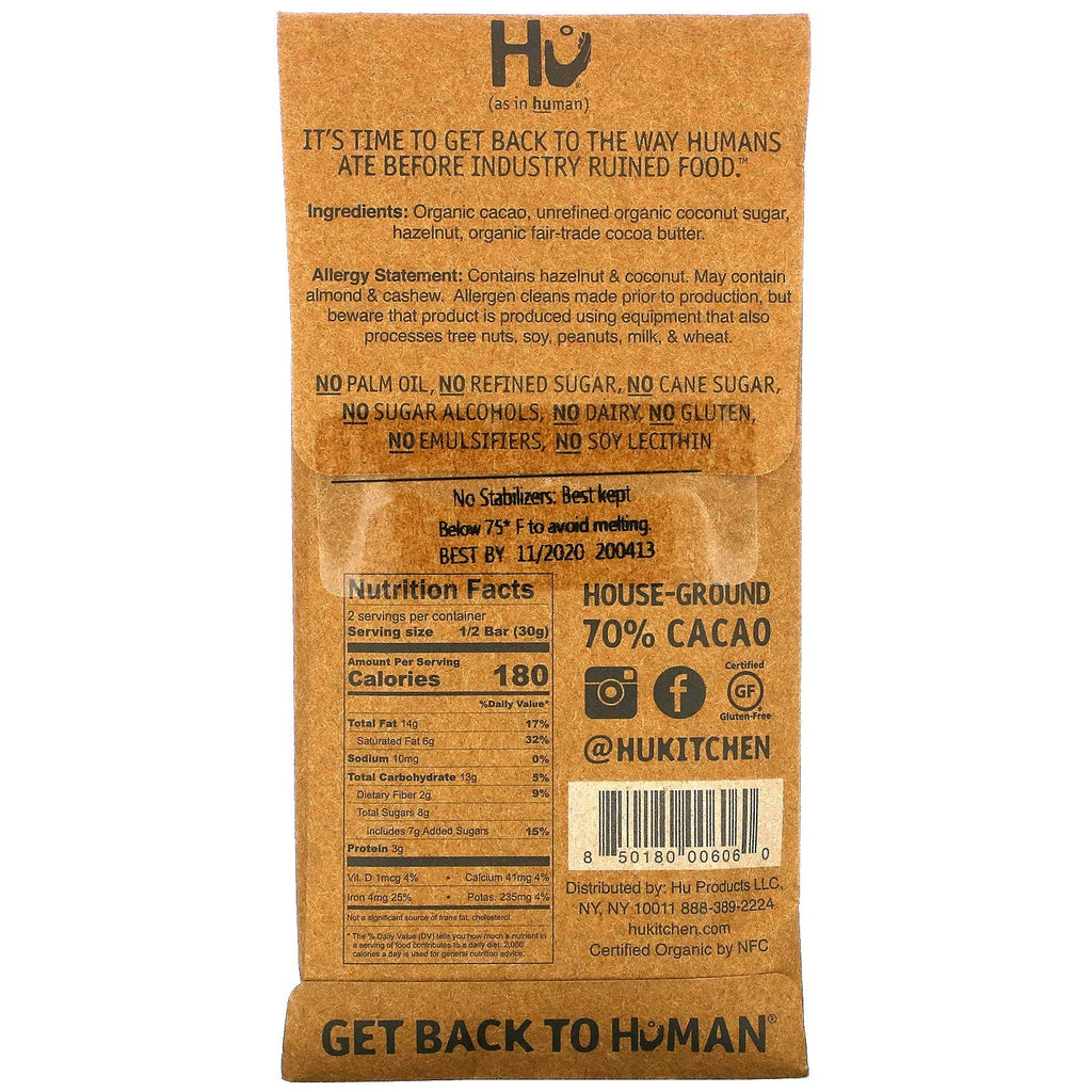 Hu, hasselnøddesmør mørk chokolade, 2,1 oz (60 g)