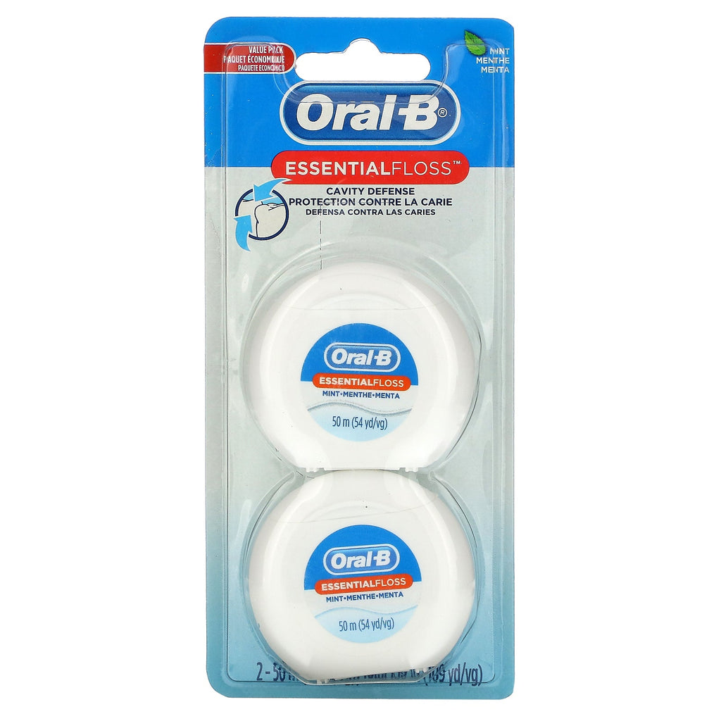 Oral-B, Essential Floss Value Pack, Mint, 2 Pack, 54.6 yd (50 m) Each