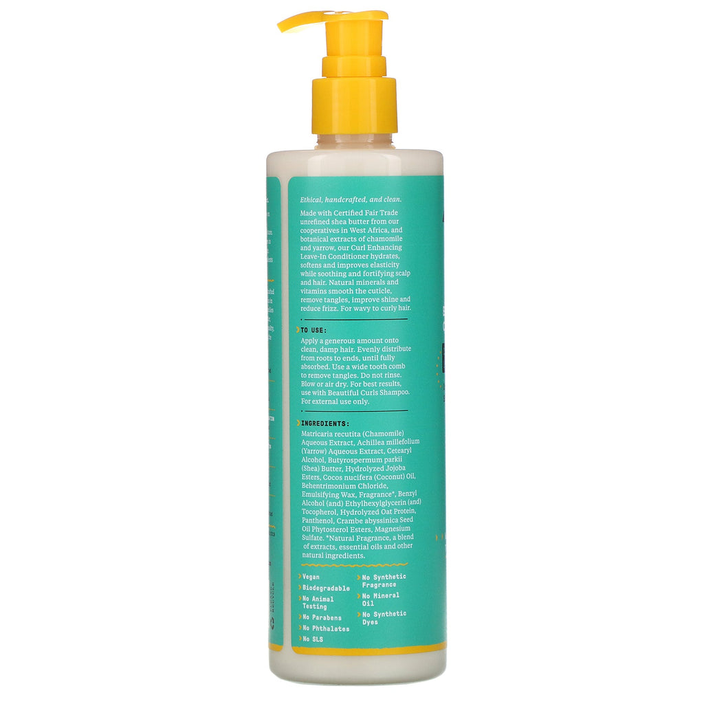 Alaffia, smukke krøller, krølleforbedrende leave-in balsam, bølget til krøllet, uraffineret sheasmør, 12 fl oz (354 ml)