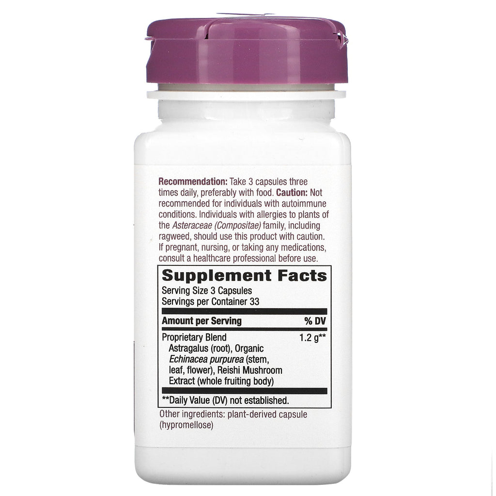 Nature's Way, Echinacea Astragalus &amp; Reishi, 1.200 mg, 100 veganske kapsler