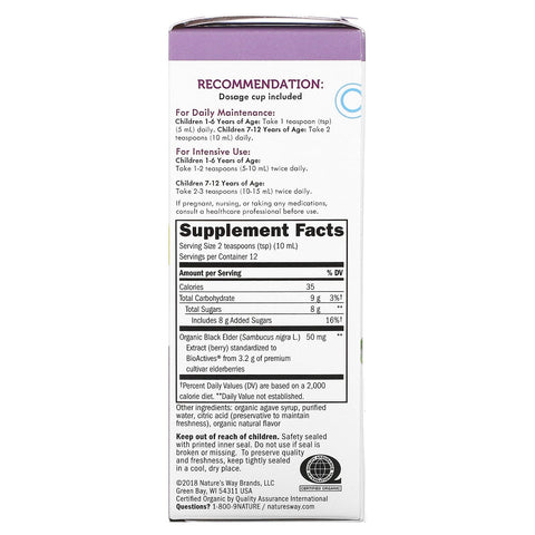 Nature's Way,  Sambucus Syrup for Kids, Standardized Elderberry, 4 fl oz (120 ml)