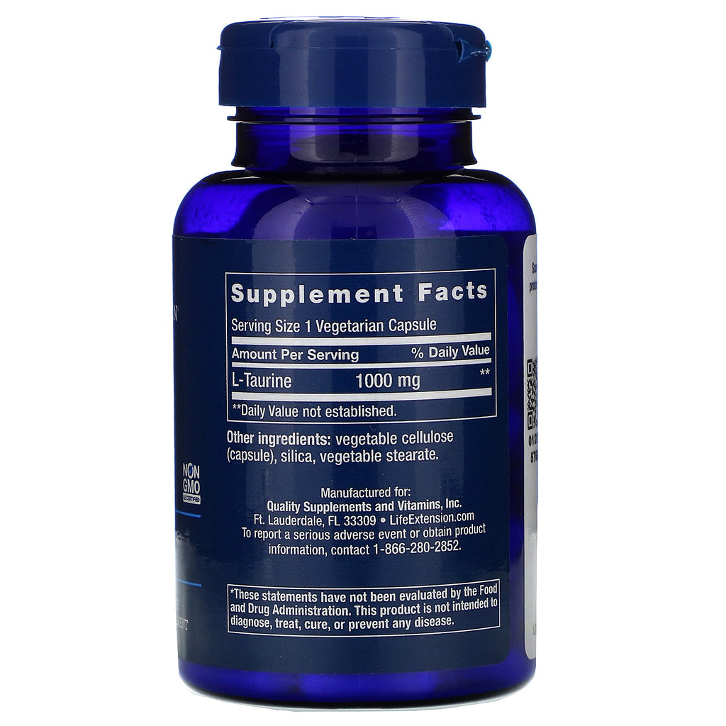 Life Extension, Taurine, 1,000 mg, 90 Vegetarian Capsules