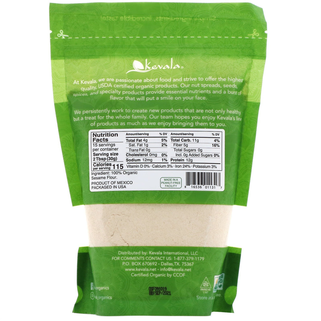 Kevala,  Sesame Flour, 16 oz (454 g)