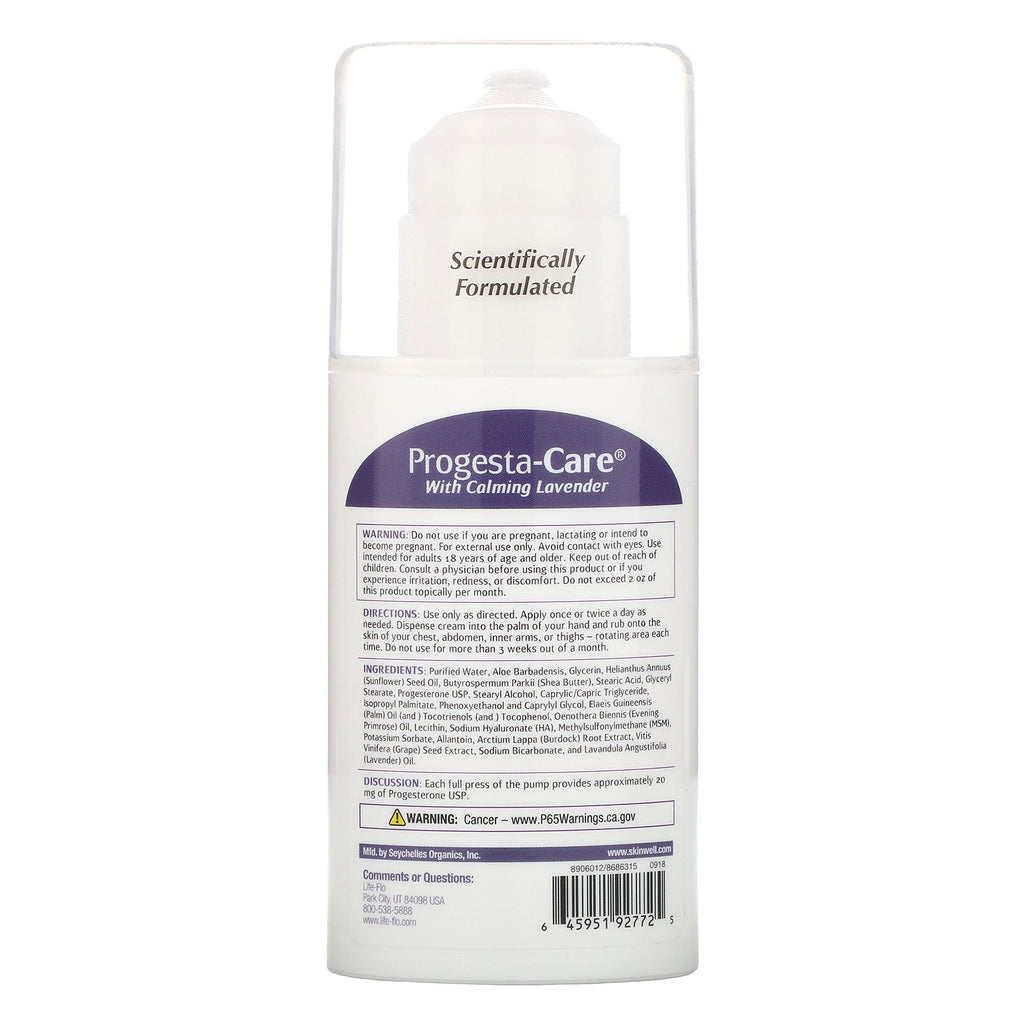 Life-flo, Progesta-Care Body Cream, with Calming Lavender, 4 oz (113.4 g)