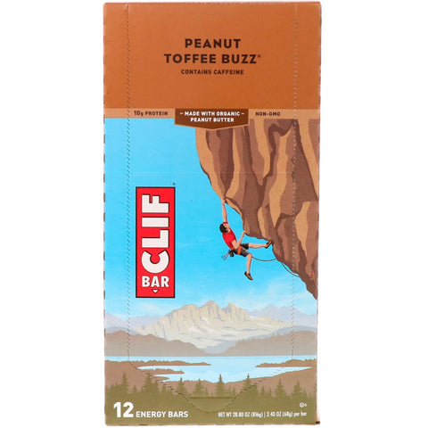 Clif Bar, Energy Bar, Peanut Toffee Buzz, 12 Bars, 2.40 oz (68 g) Each