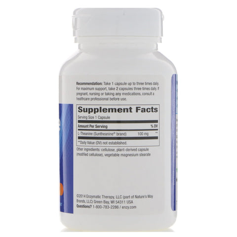 Terapia enzimática, L-teanina, 180 cápsulas vegetales