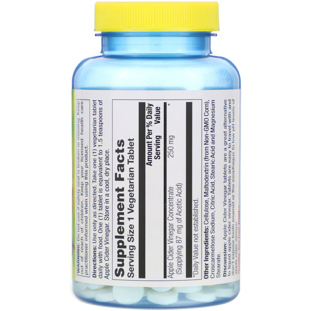Naturens liv, æblecidereddike, 250 mg, 250 vegetariske tabletter