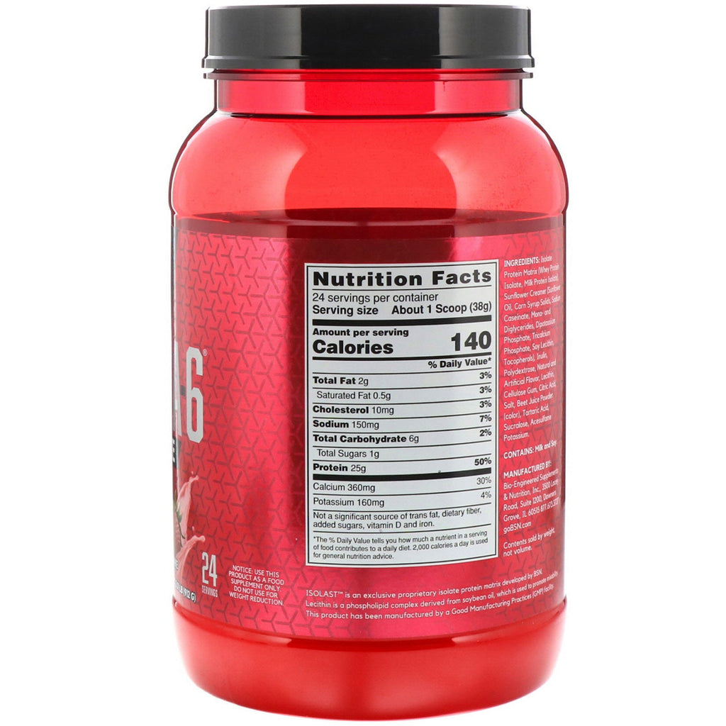 BSN, Syntha-6 Isolate, Protein Powder Drink Mix, Strawberry Milkshake, 2.01 lbs (912 g)