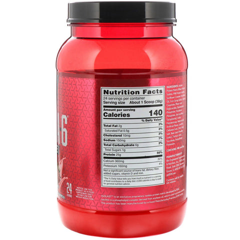 BSN, Syntha-6 Isolate, Protein Powder Drink Mix, Strawberry Milkshake, 2.01 lbs (912 g)