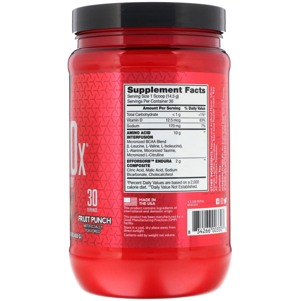 BSN, AminoX, Resistencia y recuperación, Ponche de frutas, 15,3 oz (435 g)