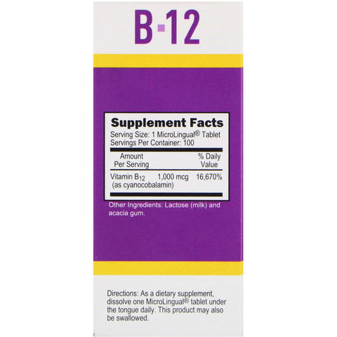 Superior Source, Cyanocobalamin B12, 1,000 mcg, 100 Tablets