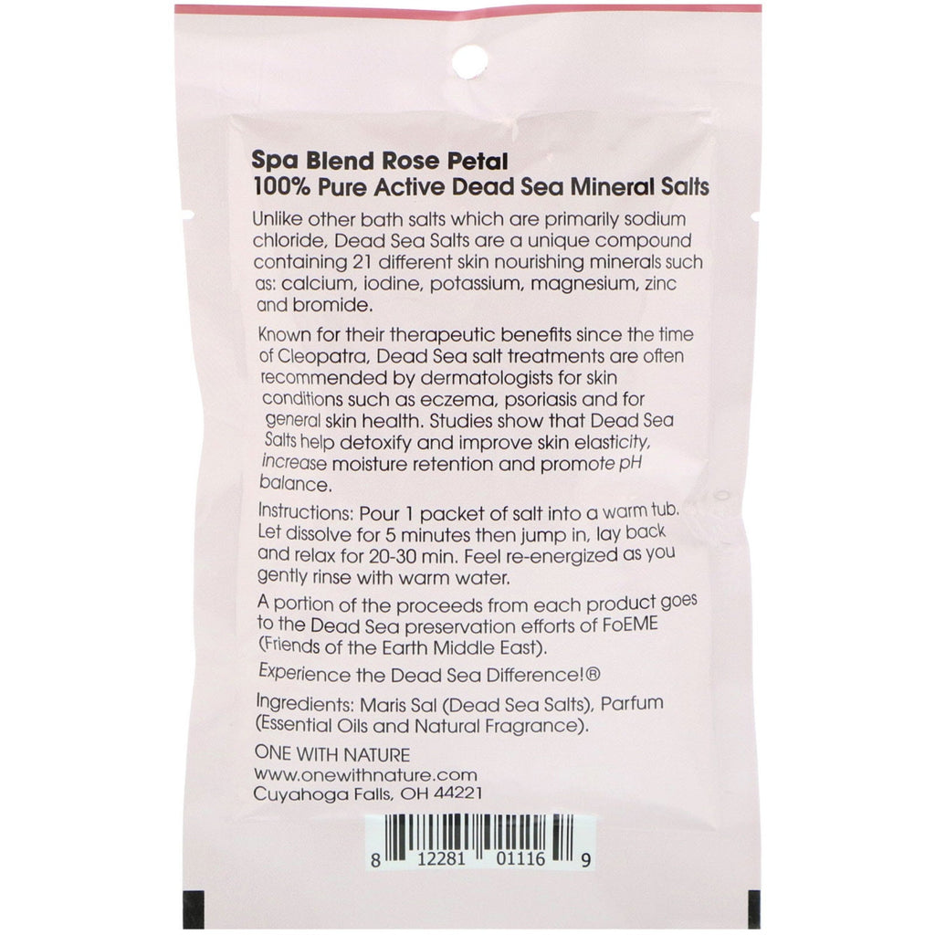En med natur, Dødehavsspa, mineralsalte, spablanding, rosenblad, 2,5 oz (70 g)