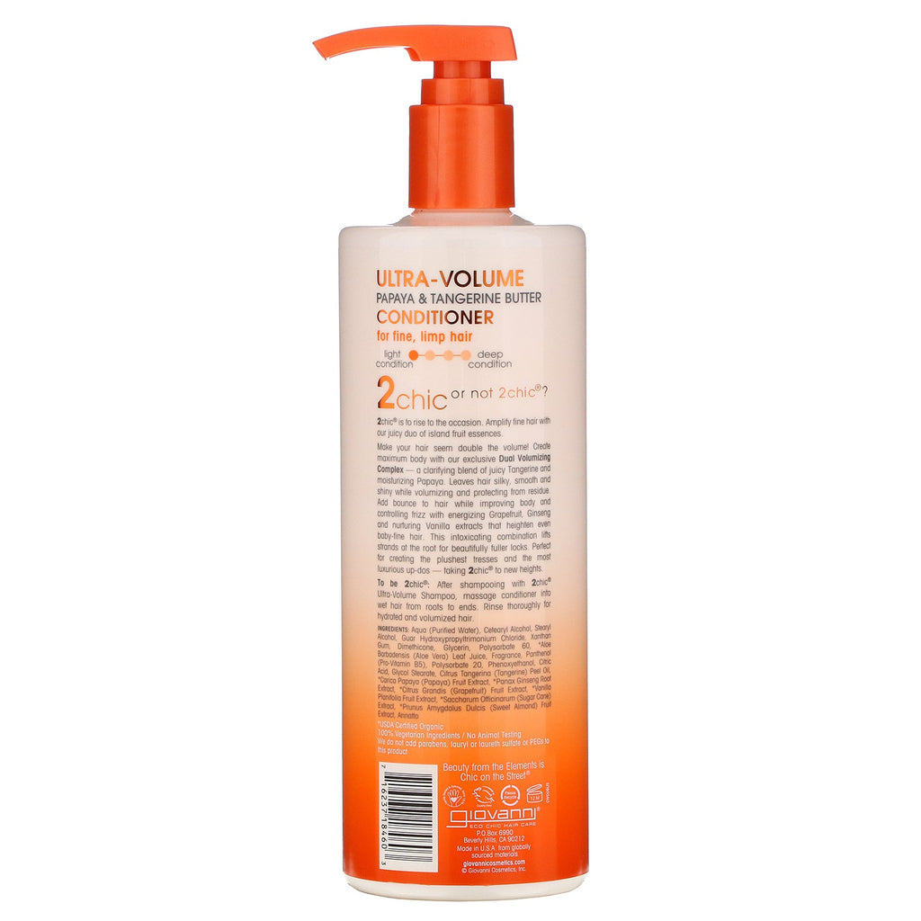 Giovanni, Ultra-Volume Conditioner, til fint slapt hår, mandarin og papayasmør, 24 fl oz (710 ml)