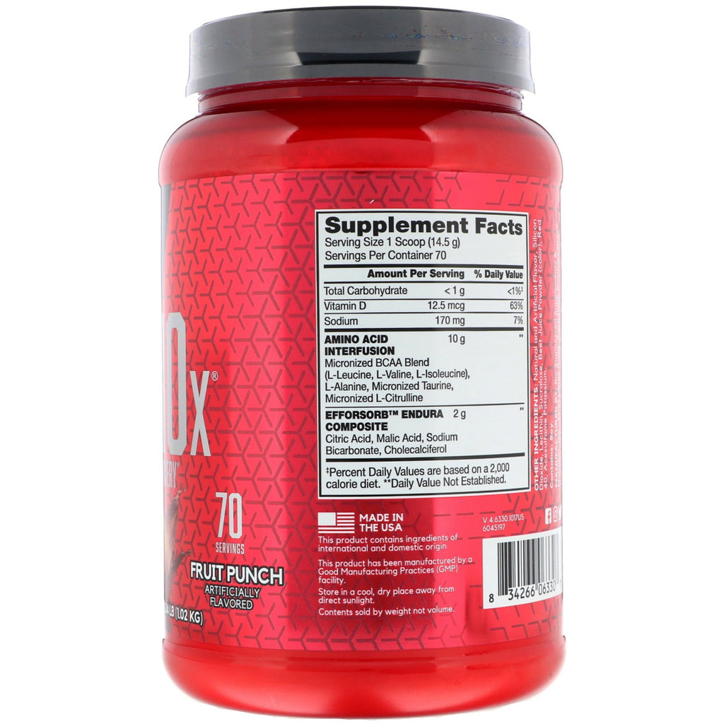 BSN, AminoX, resistencia y recuperación, ponche de frutas, 2,23 lb (1,01 kg)