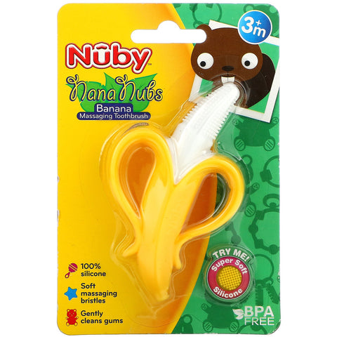 Nuby, NanaNubs Banana Massaging Toothbrush, 3+ Months, 1 Brush