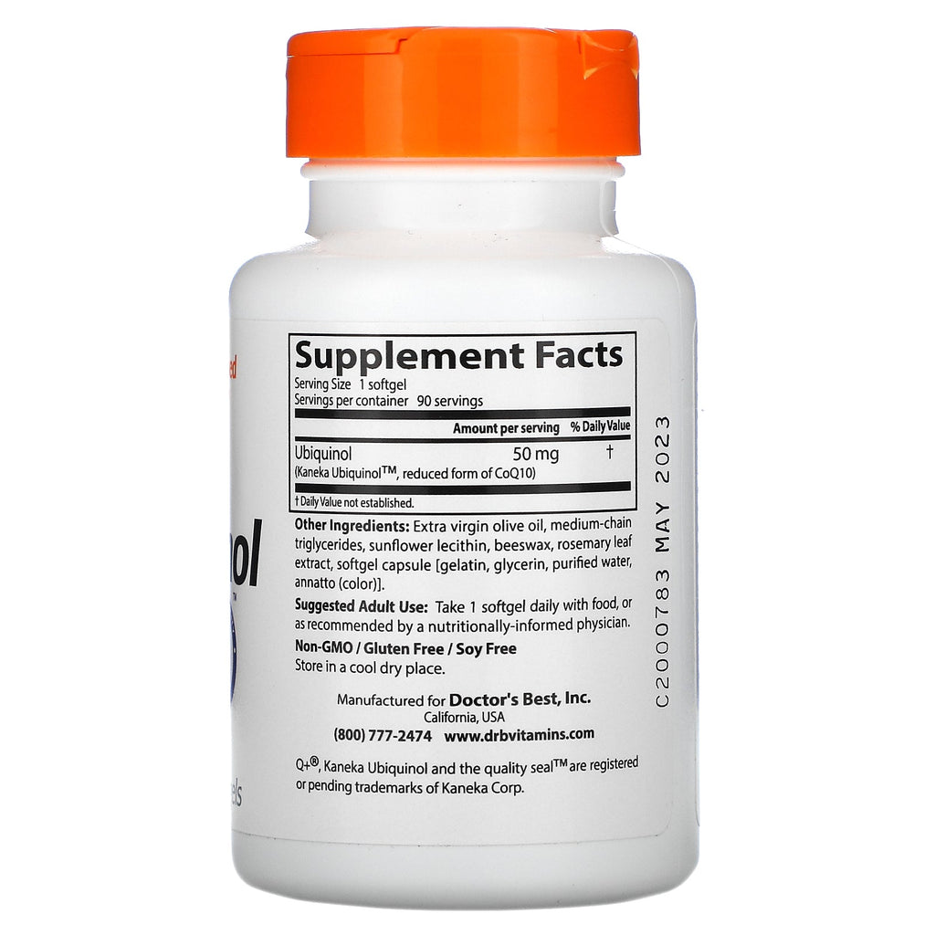Doctor's Best, Ubiquinol med Kaneka, 50 mg, 90 Softgels