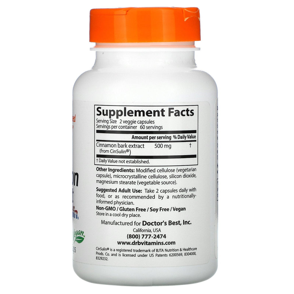 Doctor's Best, Cinnamon Extract with CinSulin, 250 mg , 120 Veggie Caps