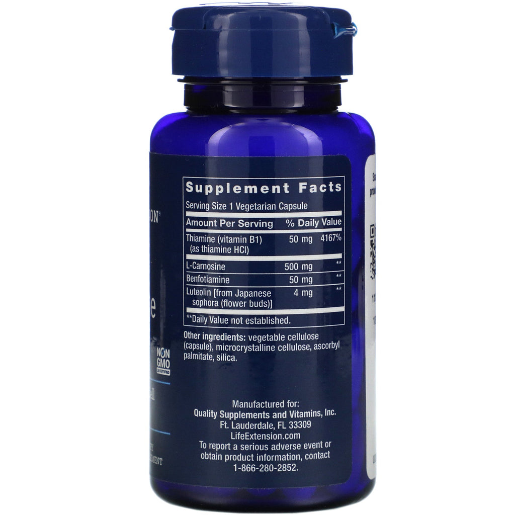 Life Extension, Supercarnosina, 500 mg, 60 cápsulas vegetarianas