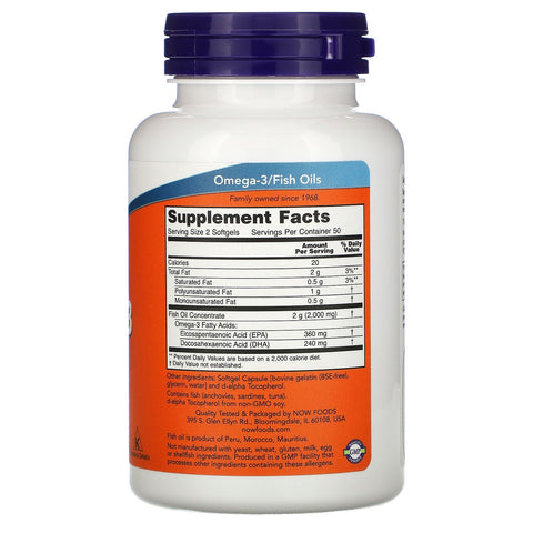 Now Foods, Molecularly Distilled Omega-3, 100 Softgels