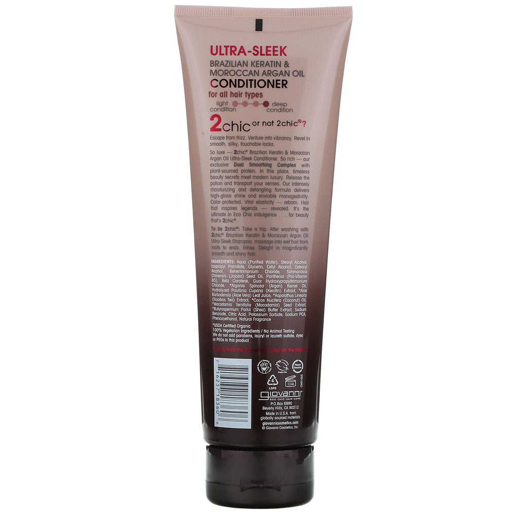 Giovanni, 2chic, ultra-slank balsam, brasiliansk keratin og arganolie, 8,5 fl oz (250 ml)